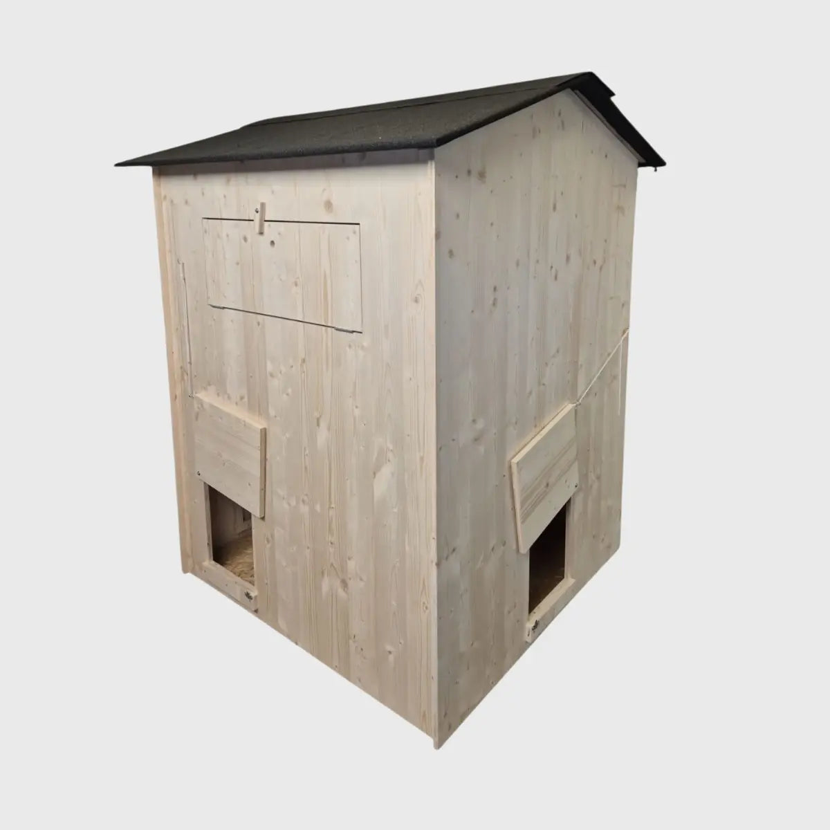 Grand poulailler en bois massif • 20 poules , résistant au vent, confort toute saison