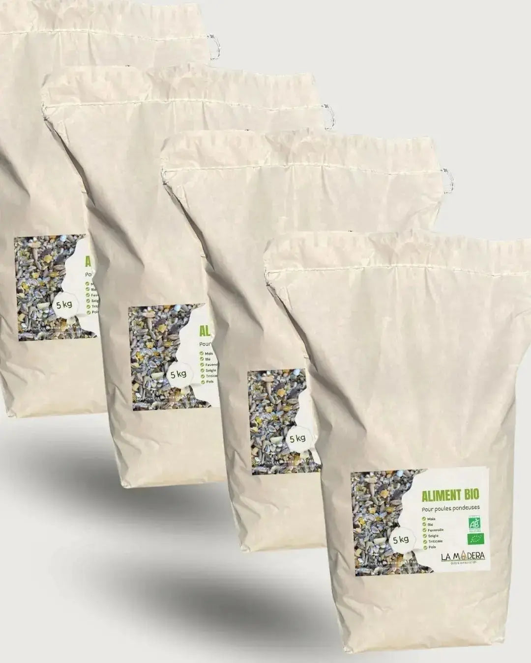 Aliment bio en grain pour poules pondeuses - La Madera