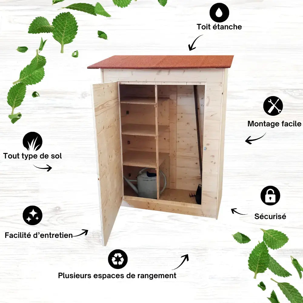 Espace de rangement en bois facile d'entretien