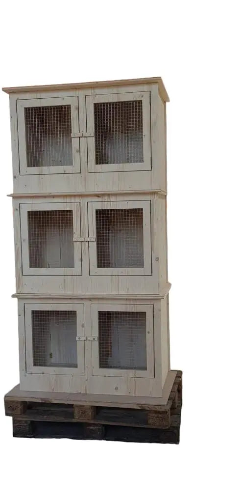 clapier à lapin superposable, en bois massif, solide, hygiénique, résistant