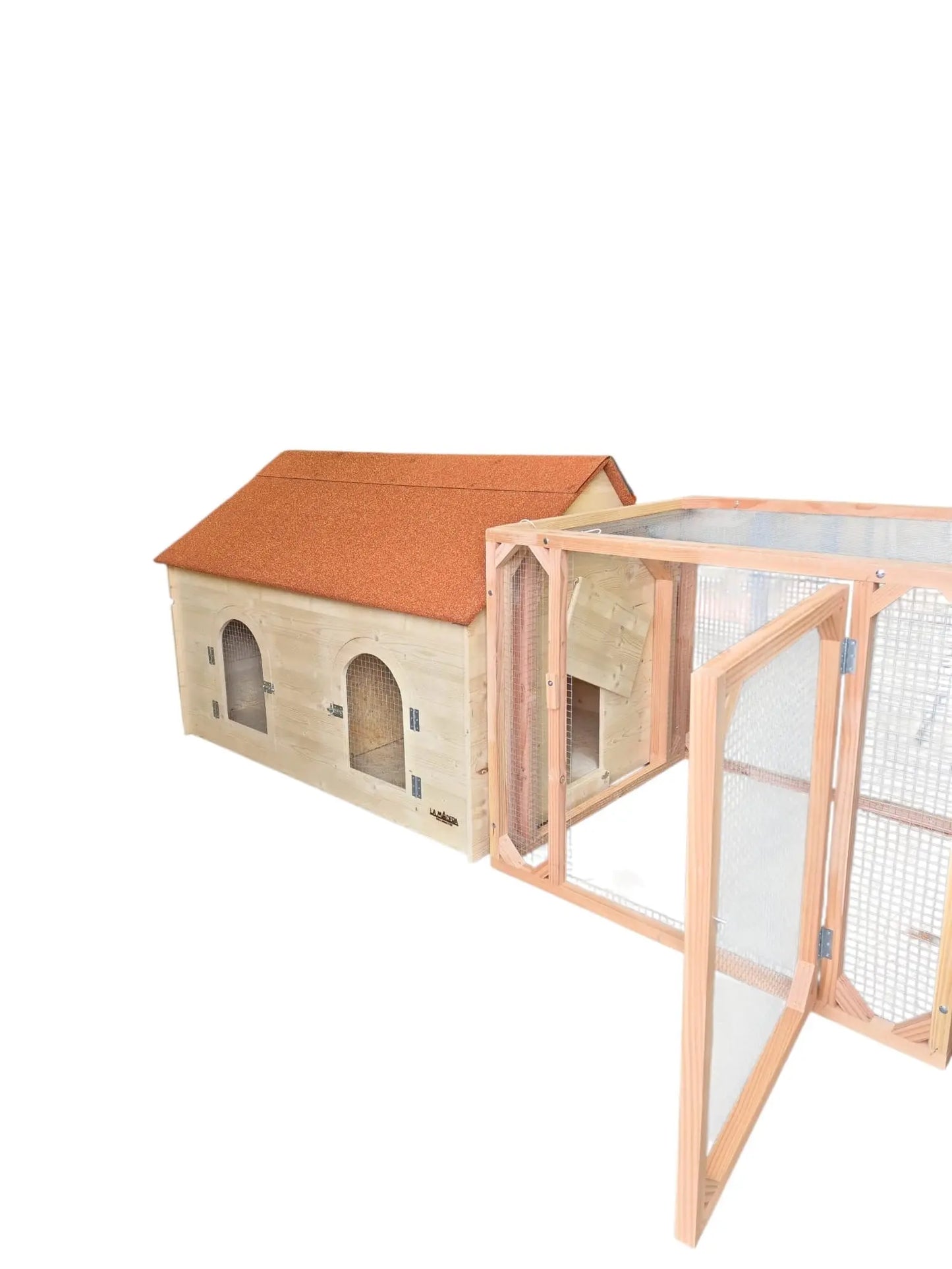 cabane pour les oies avec enclos integrée, bois massif, premières sorties des bébés oies et canards en toute sécurité
