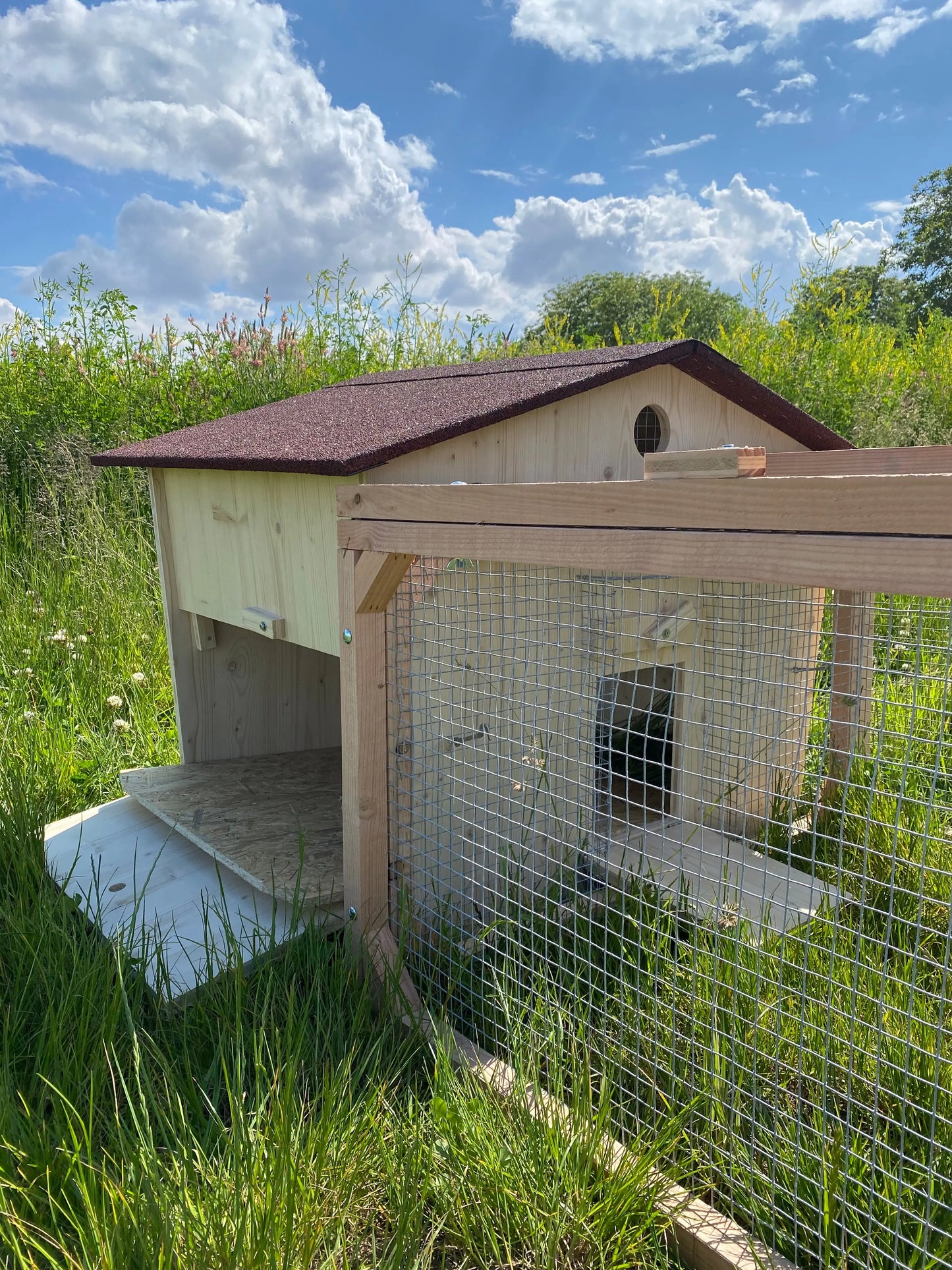 Cabane naissance poussin naturelle avec enclos intégré La Madera