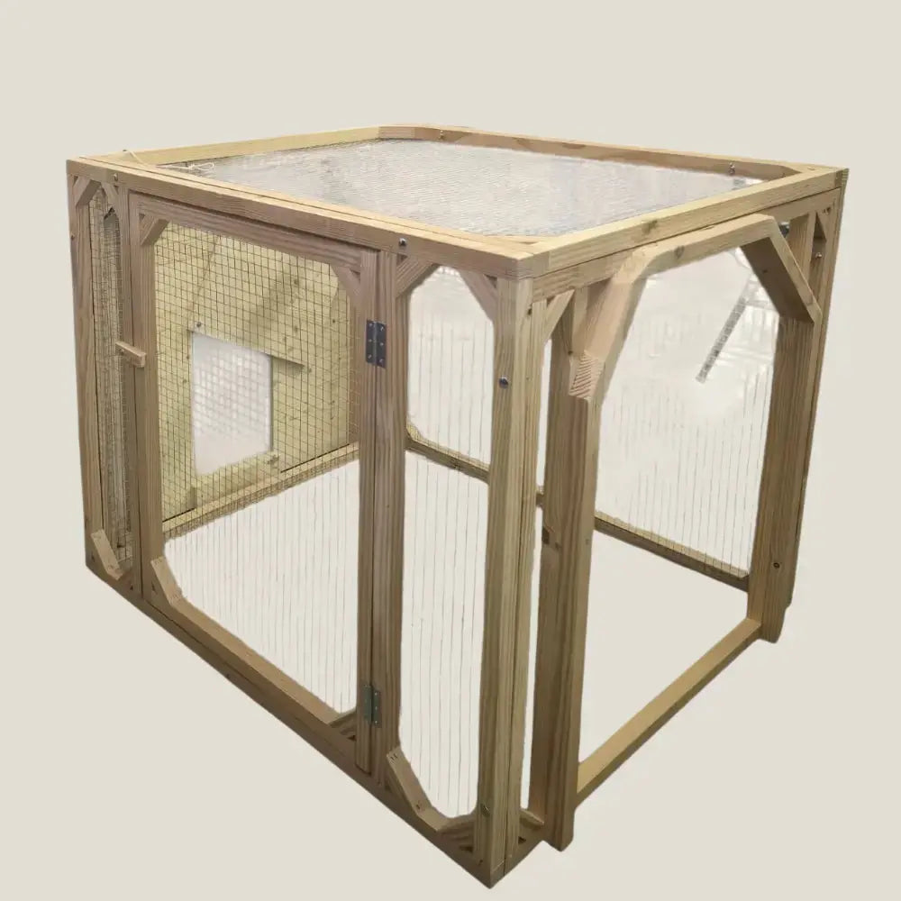 Enclos pour oies en bois Douglas – structure robuste et fabrication artisanale
