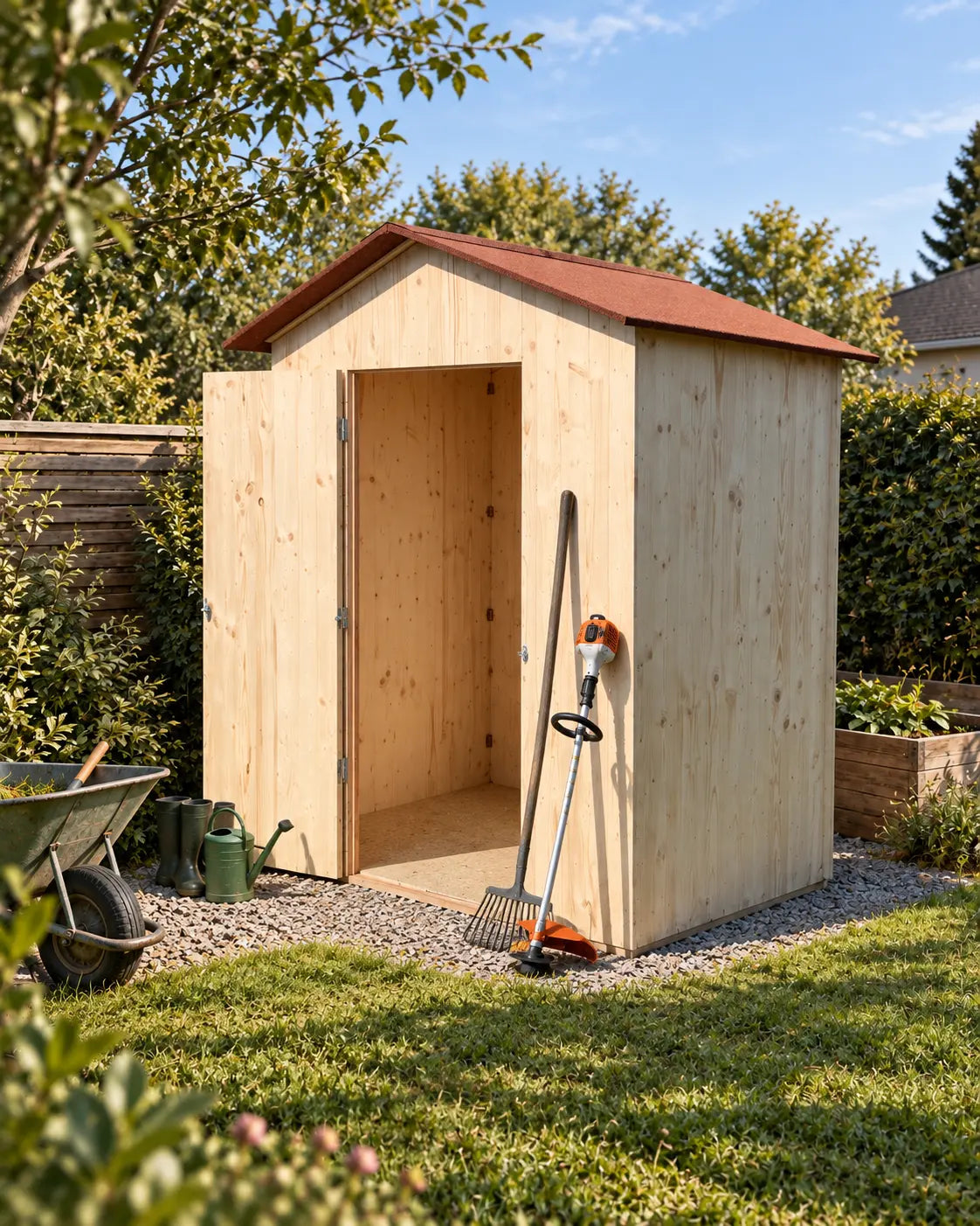 abri en bois pour petit jardin