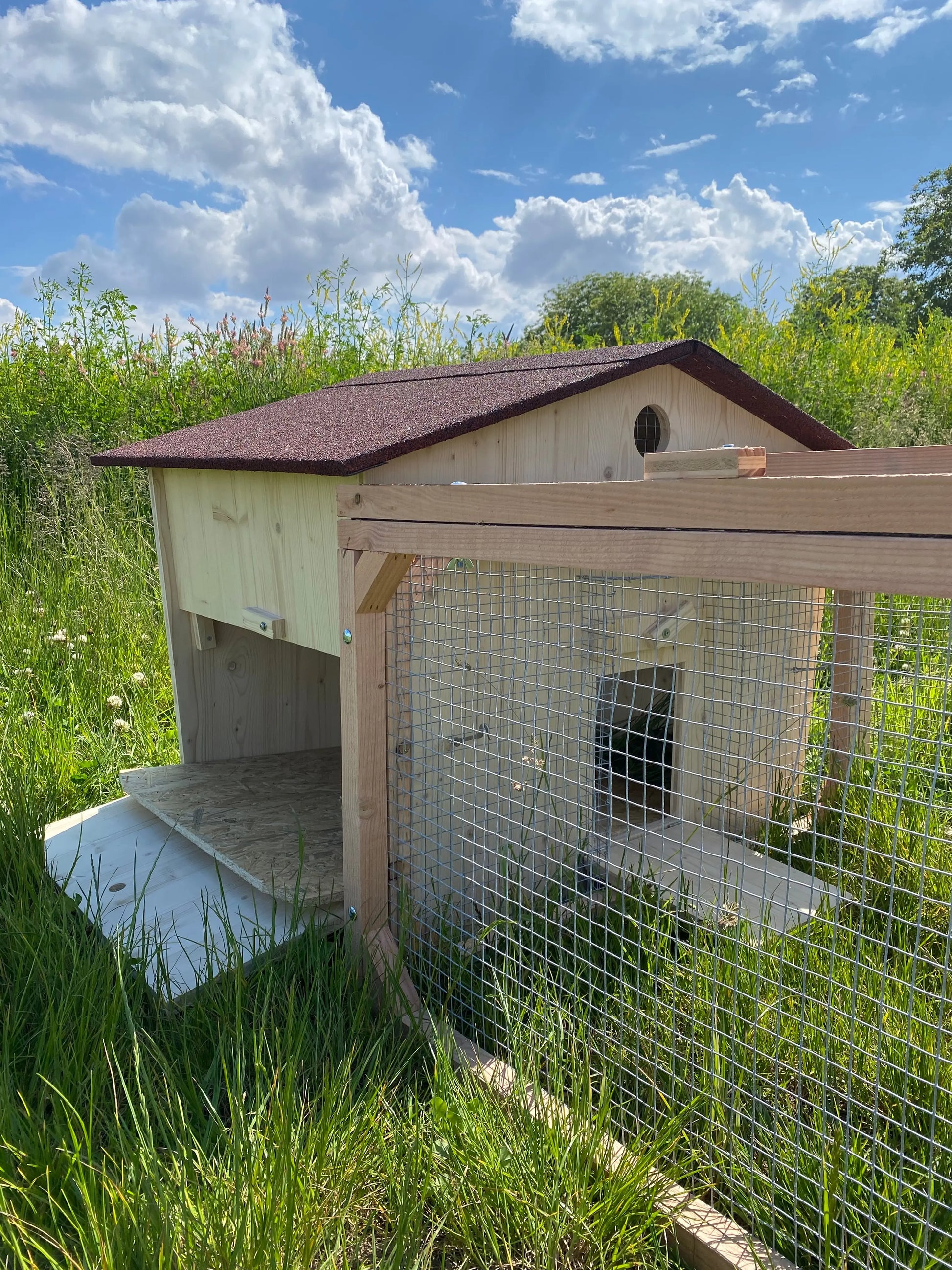 Cabane naissance poussin naturelle avec enclos intégré La Madera